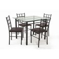 thumbnail image 1 of Comedor MOBILKRAFT Titanio 4 Sillas Tubular y Cubierta de cristal Estilo Contemporáneo Bronce, 1 of 3
