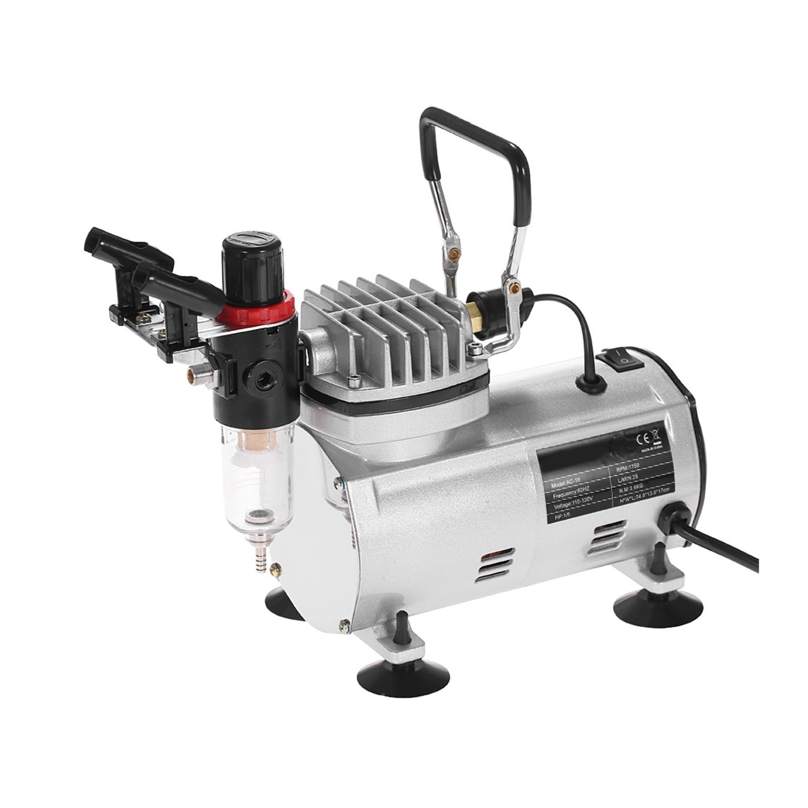AC-18 Professional Air Compressor Set Electric Spray Gun Hobby Paint Spray Set Nail Art Sprayer with Braided Air Hose