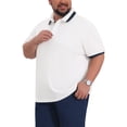 thumbnail image 4 of INSPIRE CHIC Inspired Men's Big & Tall Contrast Color Short Sleeve Button Down Work Formal Polo Shirts XL White, 4 of 4