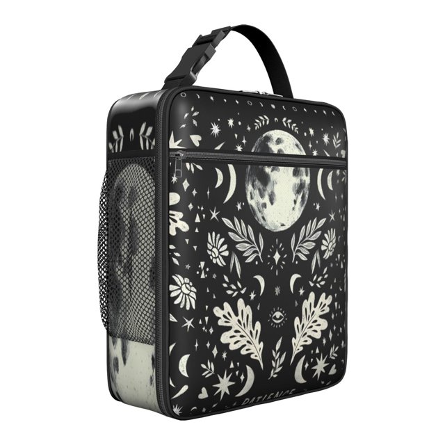 Premium Gothic Starry Night Lunch Box Set: Constellation Design - Insulated Reusable Leakproof Cooler with Strap, Zipper & Mesh Pocket