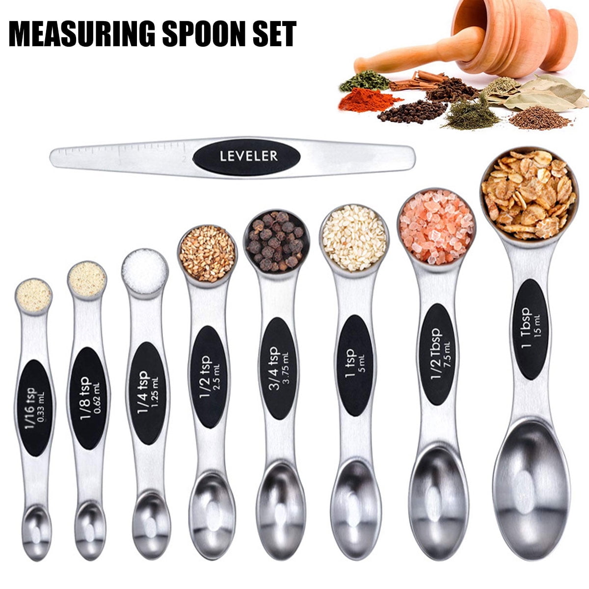 Magnetic Measuring spoons for BD 2.500 from our Hoora branch  #measuringspoons #josephjoseph #modern #spoons #tablespoon #c…