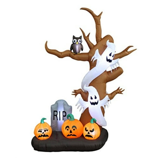 9 Foot Tall Halloween Inflatable Tree With Ghosts Pumpkins Owl And Tombstone Led Lights Decor Outdoor Indoor Holiday Decorations Blow Up Lighted Yard Decor Lawn Inflatables Home Family Outside Walmart Com