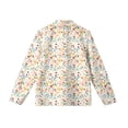 thumbnail image 3 of CCRFTGI Long Sleeve Shirts for Children Girls Causal Back To School Button Down Collared Shirts Formal Floral Print Blouse Soft Fall Uniform Shirt with Pocket Saffron 6-7 Years, 3 of 4