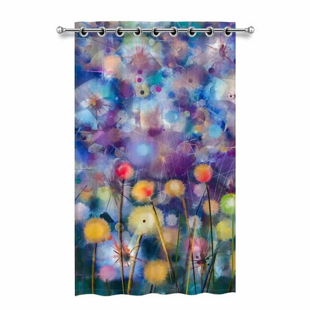 Mkhert Abstract Colorful Floral Blackout Window Curtain Drapes