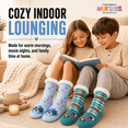 thumbnail image 5 of Muk Luks Kids Jacquard Knit Character Cabin Socks, 2 Pack, Soft Sole with Silicone Grippers, BLU/GRN, M/L, 5 of 8