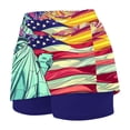 thumbnail image 5 of Gamivast 4Th Of July Skort for Women High Waisted Athletic Skirt with Shorts Tummy Control Flag Graphic Tennis Golf Skirt Stretchy Workout Running Skort with Inner Shorts, 5 of 6