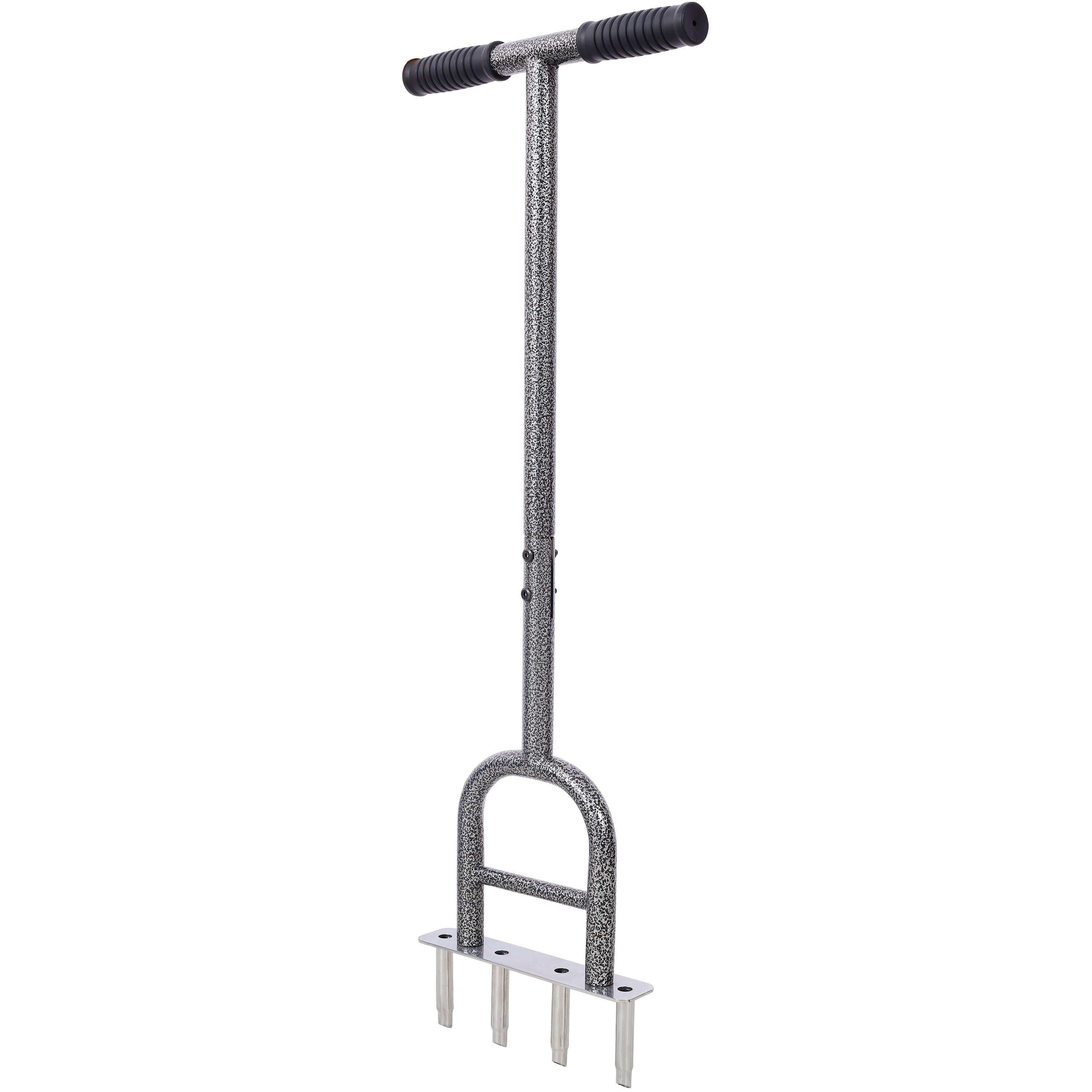 4-Tine Manual Lawn Aerator - Steel Core Plug Aerator Tool with Soft Grip & 12" Weeder