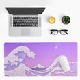 thumbnail image 3 of Purple Japanese Sea Wave Gaming Mouse Pad Large Mouse Pad for Keyboard and Mousepad Desk Mat with 3mm Non-Slip Base and Stitched Edge for Gaming and Office Computer Mat Protector Mat 31.5x11.8 Inch, 3 of 6