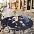 thumbnail image 3 of Sporty Style Astronaut Elastic Fitted Round Table Cover Soccer Blue Planet Waterproof Outdoor Tablecloth for Holiday Party, Picnic, Patio & Dining Fits Tables Up to 55"-60", 3 of 8