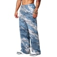 thumbnail image 3 of Hsovts Camo Pants for Men Baggy Loose Drawstring Elastic Waist Running Lounge Trousers Workout Pants with Pockets Royal Blue 3XL, 3 of 6