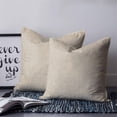 thumbnail image 2 of Cream 14x14 Pillow Covers Set of 2, Farmhouse Burlap Solid Beige Color Modern Linen Texture Throw Pillow Covers Decorative Couch Cushion Case, Microfiber Square Pillowcases for Bedroom Living Room, 2 of 7
