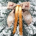 thumbnail image 4 of sruoe Christmas Tree Bows Ribbon, Christmas Tree Decorations Indoor, Xmas Tree Bowknot Ornaments, Wreath, Sequined Bow, Hanging Christmas Tree Topper for Wedding Holiday Party Decoration, Brown, 4 of 6