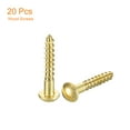 thumbnail image 3 of Uxcell Wood Screws M5 x 30mm Slotted Round Head Brass Self-Tapping Screw WoodWorking Screw 20 Pack, 3 of 6