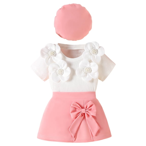 GXWEA 3 Year Old Girl Clothes Toddler 2 Piece Outfits Girls Toddler Baby Girl Summer Clothes Set Outfit Short Sleeve T-Shirt And Shorts 2Pcs Suit For Girls