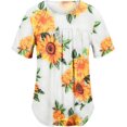 thumbnail image 2 of Generic Chemises à Manches Courtes pour Femmes, Tunique d'Été Décontractée Chic, Mode Automne 2024, Mignonnes Blouses pour Leggings, 2 of 6