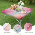 thumbnail image 4 of Pastel Floral Watercolor Pattern Square Fitted Tablecloth with Elastic Edge,Square Table Cover,Washable Elastic Table Cover for Home Kitchen Party Decor 34"x34", 4 of 6
