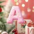 thumbnail image 2 of Pink 26 Alphabet Christmas 2D Acrylic Ornaments - 1pc 3.1in(8cm) Backpack & Car Pendant Decor, Cute Holiday Letter Hanging Accessories, Festive Christmas Alphabet Charms, A, 2 of 7