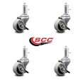thumbnail image 2 of 2 Inch Thermoplastic Wheel 1-3/8 Grip Ring Stem Caster Set with Brakes Set of 4, 2 of 2