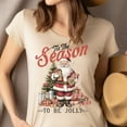 thumbnail image 4 of Santa Claus Graphic T-Shirt | Vintage Holiday Tee for Men Women Kids, Azalea, Size S, 4 of 6