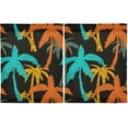 thumbnail image 2 of Coolnut Palm Tree Kitchen Curtains UV Protected Tier Curtains 2 Panels Kitchen Tiers Half Window Curtains for Guest Room Bathroom Laundry Room Basement, 36 x 27 Inch Home Decor, 2 of 7
