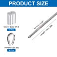 thumbnail image 2 of Uxcell 66FT Stainless Steel Cable Kit,  1/16" Silver 7x7 Strand Wire Rope with Loop Sleeves for Outdoor Deck Fence Wire, 2 of 7
