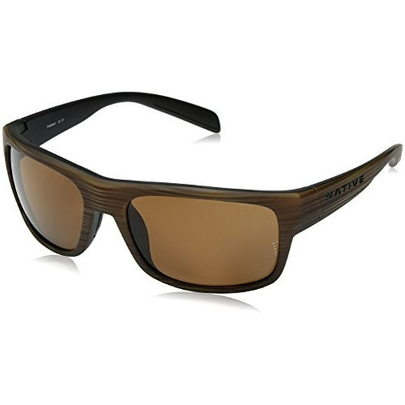 Native Eyewear Ashdown Polarized Rectangular Sunglasses, Wood/Brown, 58 mm