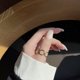 thumbnail image 2 of Anillo de banda circular ajustable de oro de 18 quilates, anillos de nudillo de cadena de eslabones simples, joyería de dedo apilable de moda JM, 2 of 7