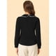 thumbnail image 4 of Blusa de Gasa Allegra K con cuello Peter Pan de Manga Larga y botones Decorativos Negro S, 4 of 6