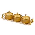 thumbnail image 3 of Baohd Nordic Caddy Serving Platter Bowls with Lid Snack Plate for Caddy Home Party 3 Grids, 3 of 8
