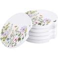 thumbnail image 1 of FMSHPON Spring Watercolor Fresh Flowers Plant Set of 4 Car Coaster for Drinks, Absorbent Ceramic Stone Coasters Cup Mat with Cork Base for Home Kitchen Room Coffee Table Bar Decor, 1 of 5