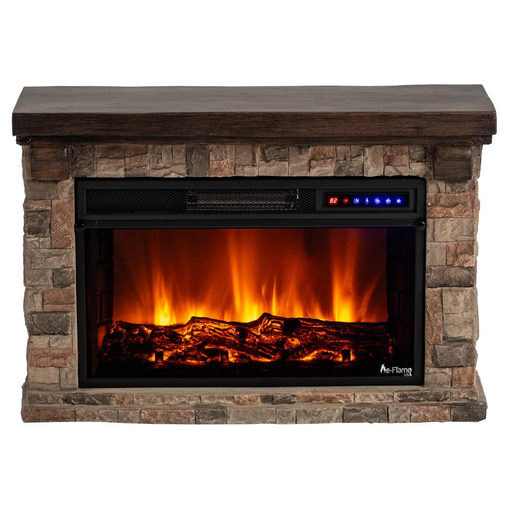Telluride Fireplace Mantel and Electric LED Fireplace 33" Wide x 22