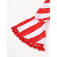 thumbnail image 7 of YONGHS Womens One Shoulder Candy Cane Striped Jumpsuit Christmas Bodysuits Gymnastics Leotard Red S, 7 of 7