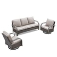 thumbnail image 2 of OPOHORO 3-Piece Outdoor Conversation Sets with Wicker Sofa and Swivel Rocking Chair, 2 of 10
