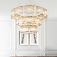 thumbnail image 2 of 3-Tier Golden Crystal Chandelier, 2/3 Deck Optional, D120 Large Size, E14 Base, Modern Luxury LED Pendant Light for Living Room Dining Room High Ceiling, 2 of 8