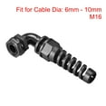 thumbnail image 2 of Conector de cable M16 a prueba de agua de nylon en ángulo de 90 grados, tuerca de bloqueo ajustable con alivio de tensión para cable de diámetro de 6mm-10mm, 2 piezas, 2 of 4