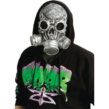 Adult Silver Grey Zombie Gas Mask Gasmask Halloween Costume Accessory
