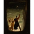 thumbnail image 2 of Joseph Severn 15x18 Black Ornate Wood Framed Double Matted Museum Art Print Titled - Prospero and Ariel, from Shakespeare's&nbsp;The Tempest, 2 of 5