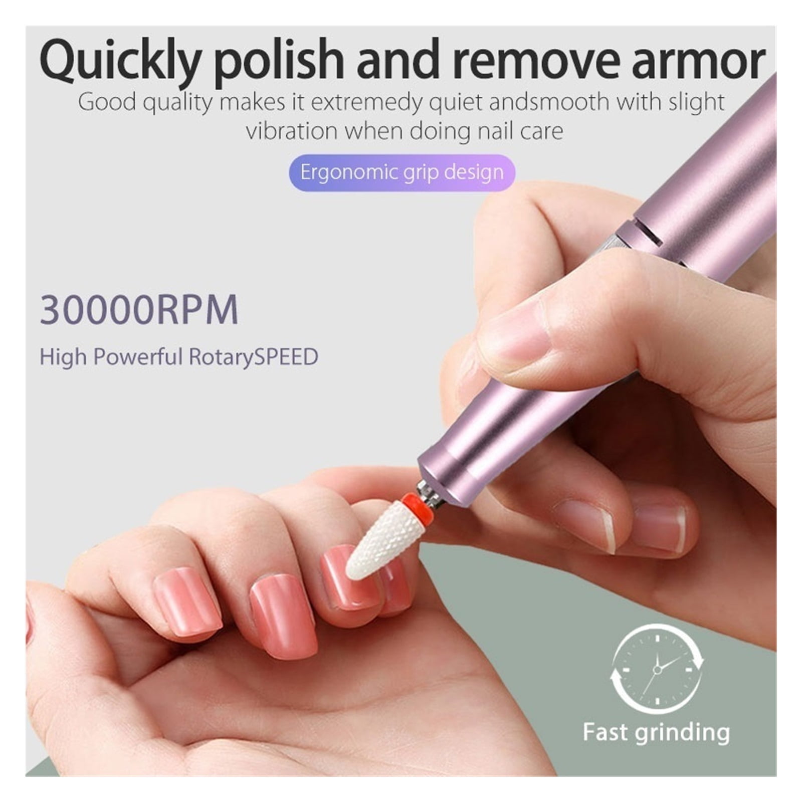 Electric Nail Drill Machine, 30000RPM Pro Manicure Machine, Apparatus For Manicure, Pedicure Kit Nail File With Cutter Nail Tool ,Low Noise
