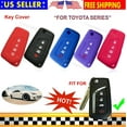 thumbnail image 5 of Silicone Entry Cover Case Fob Protector for Toyota 2018-2020 Camry Flip Fold Key (black and pink), 5 of 5