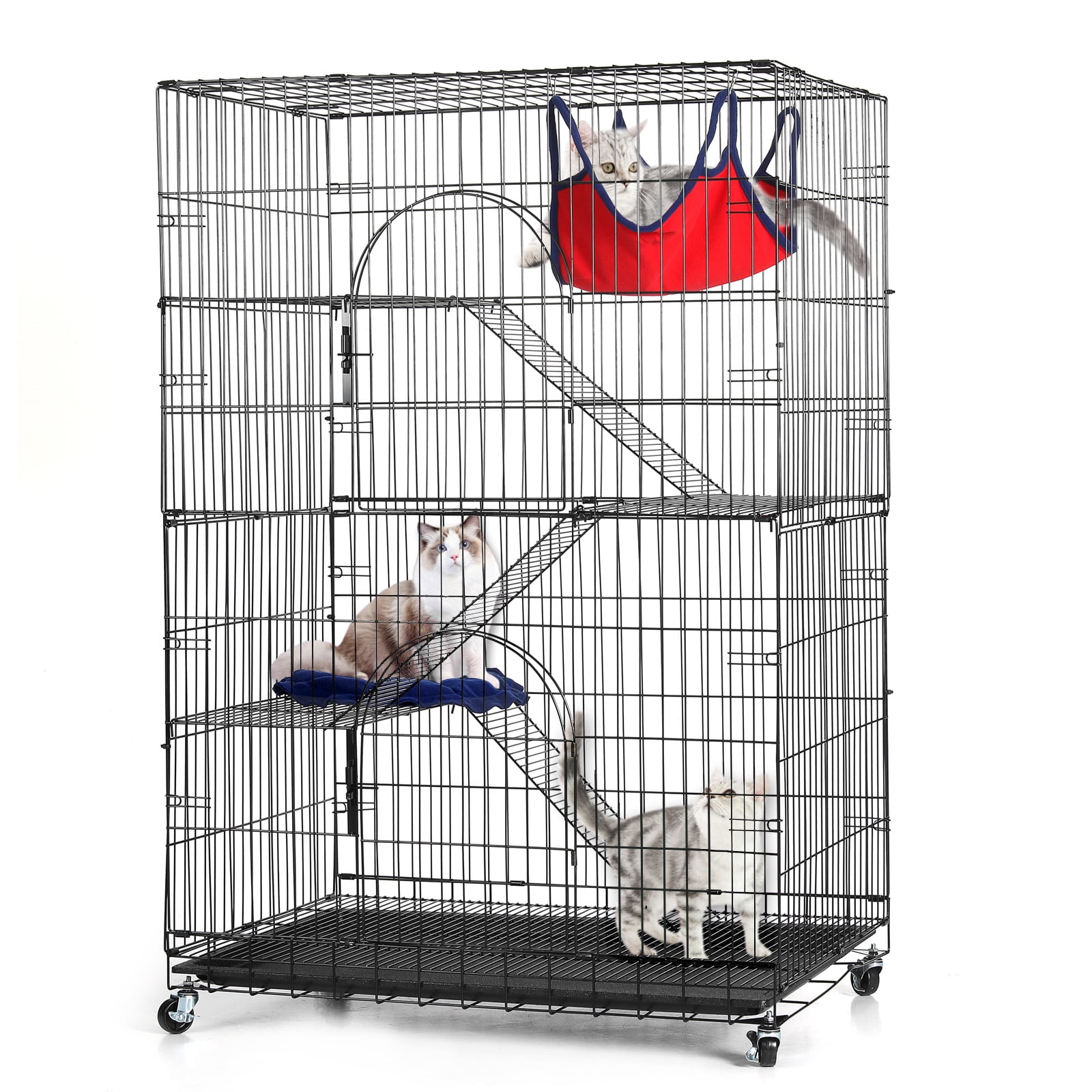 Collapsible Portable Cat Cage Kennel Large Portable confote Kennel Carrier and Feeding Kit Collection Confote Indoor Outdoor Crate Pets 