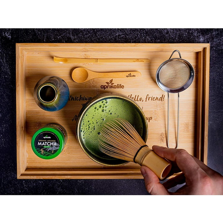 Aprika Life Matcha Tea Set - Gift Set with Organic Green Tea Powder and  Bamboo Gift Box 