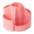 thumbnail image 4 of Organizador de escritorio giratorio para lápices y bolígrafos con 5 compartimentos Rosa, 4 of 9