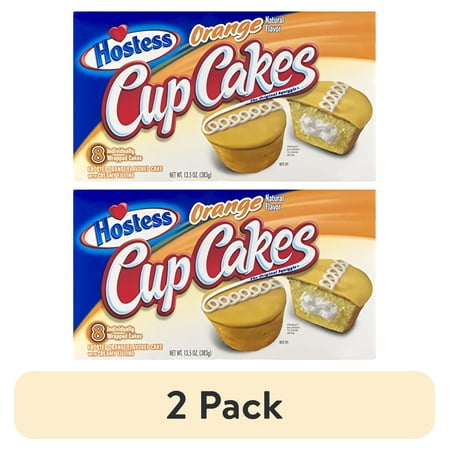 (2 pack) Hostess Orange Cupcakes 8 Count 13.5 oz Box | Pack of 3 (24 Total)