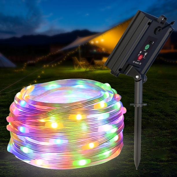 Luz De Cadena Solar Al Aire Libre Guirnalda de alambre, luz RGB, guirnalda de hadas, lámpara USB para vacaciones al aire libre (60LED+USB)