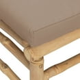 thumbnail image 6 of vidaXL 3 Piece Patio Lounge Set with Taupe Cushions Bamboo, 6 of 10