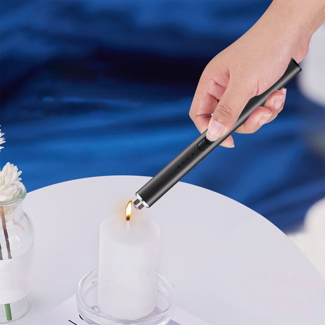 QIPOPIQ Electric Candle Lighter with Safety Switch Rechargeable Flameless Plasma Windproof Lighter for Candle Cooking Fireworks