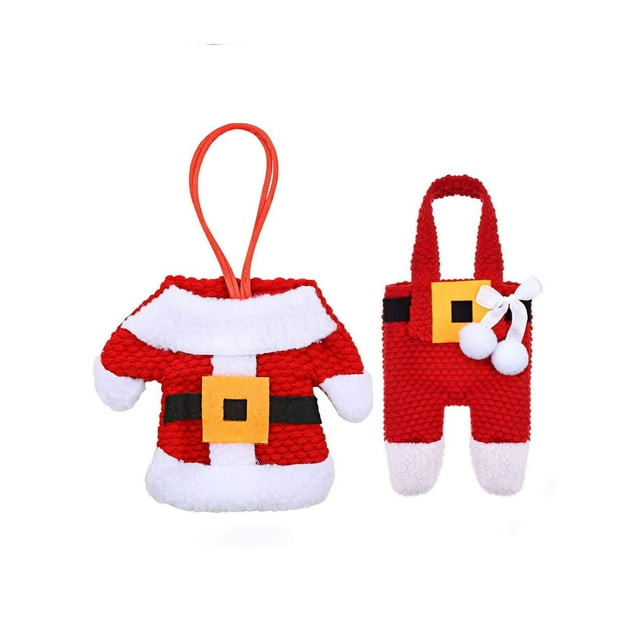 Christmas Table Decorations Christmas Table Decoration Christmas Knife and fork Set Christmas Tableware Set Christmas Clothes and Pants White Christmas Decorations