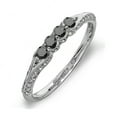 thumbnail image 1 of Dazzlingrock Collection 0.50 Carat (ctw) 18k Round Black & White Diamond Anniversary Wedding Stackable Band, White Gold, Size 6, 1 of 1