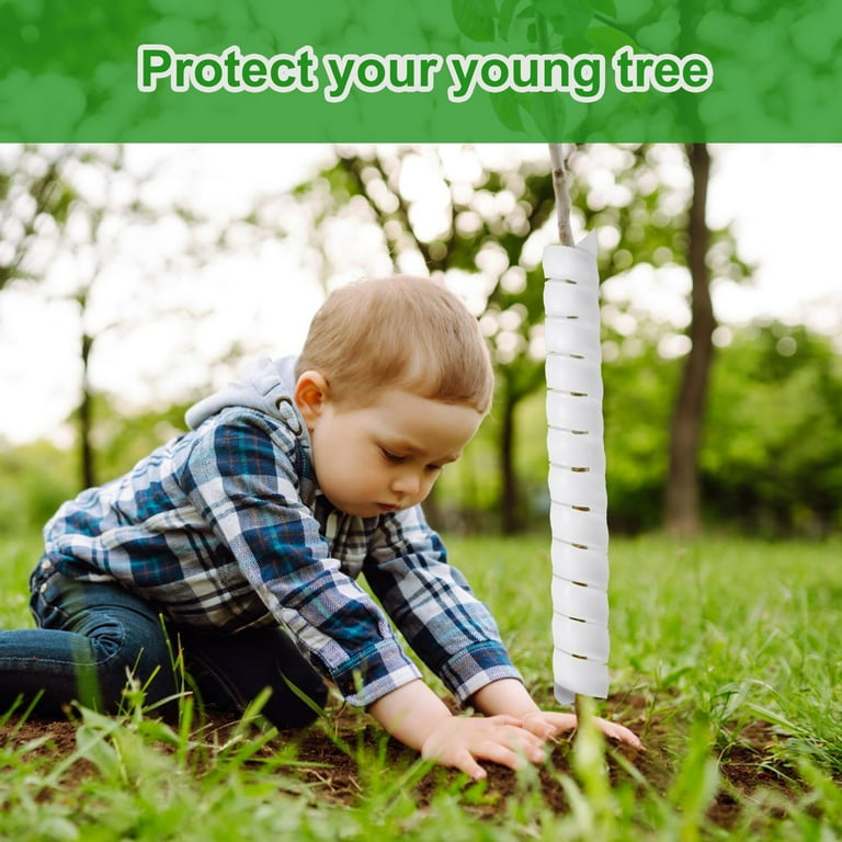 Premium For Tree Proteggi Tronco Per Alberi 2 Pezzi - Spirale In Plastica Bianca Anti-Roditori - 40x5cm - 6