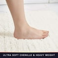 thumbnail image 4 of Walensee Non-Slip Bathroom Rugs Chenille Soft Striped Plush Bath Mat, 24" x 36", Ivory, 4 of 7